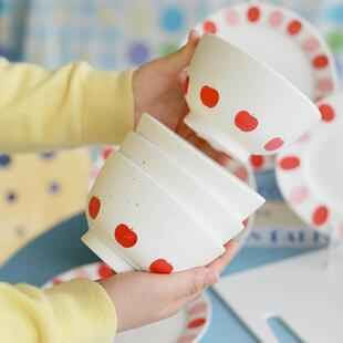 Colored polka dot ceramic tableware pasta bowl