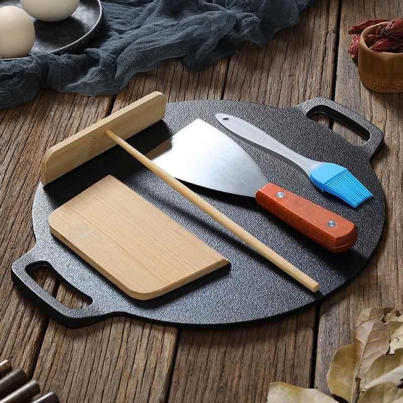 高档山东铸杂粮煎饼锅烙饼锅摆摊饼煎果子铁工具家用鏊子无涂层平