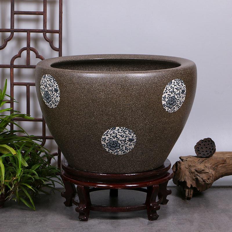 景德镇陶瓷花盆特大号阳台室内外养睡碗莲荷花缸庭院种树花盆水缸