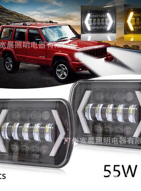 6X75X7方灯7寸方形55W头灯牧马人YJ切诺基XJ卡车大灯