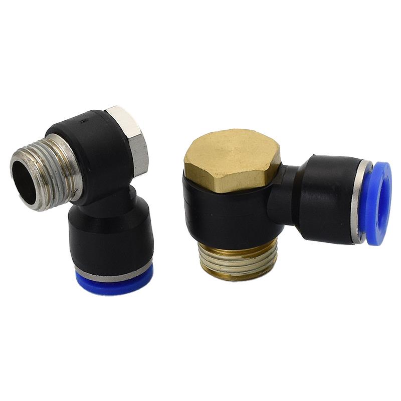 1个气动快速快插气管PH8-0102外六角旋转直角弯头气缸电磁阀接头