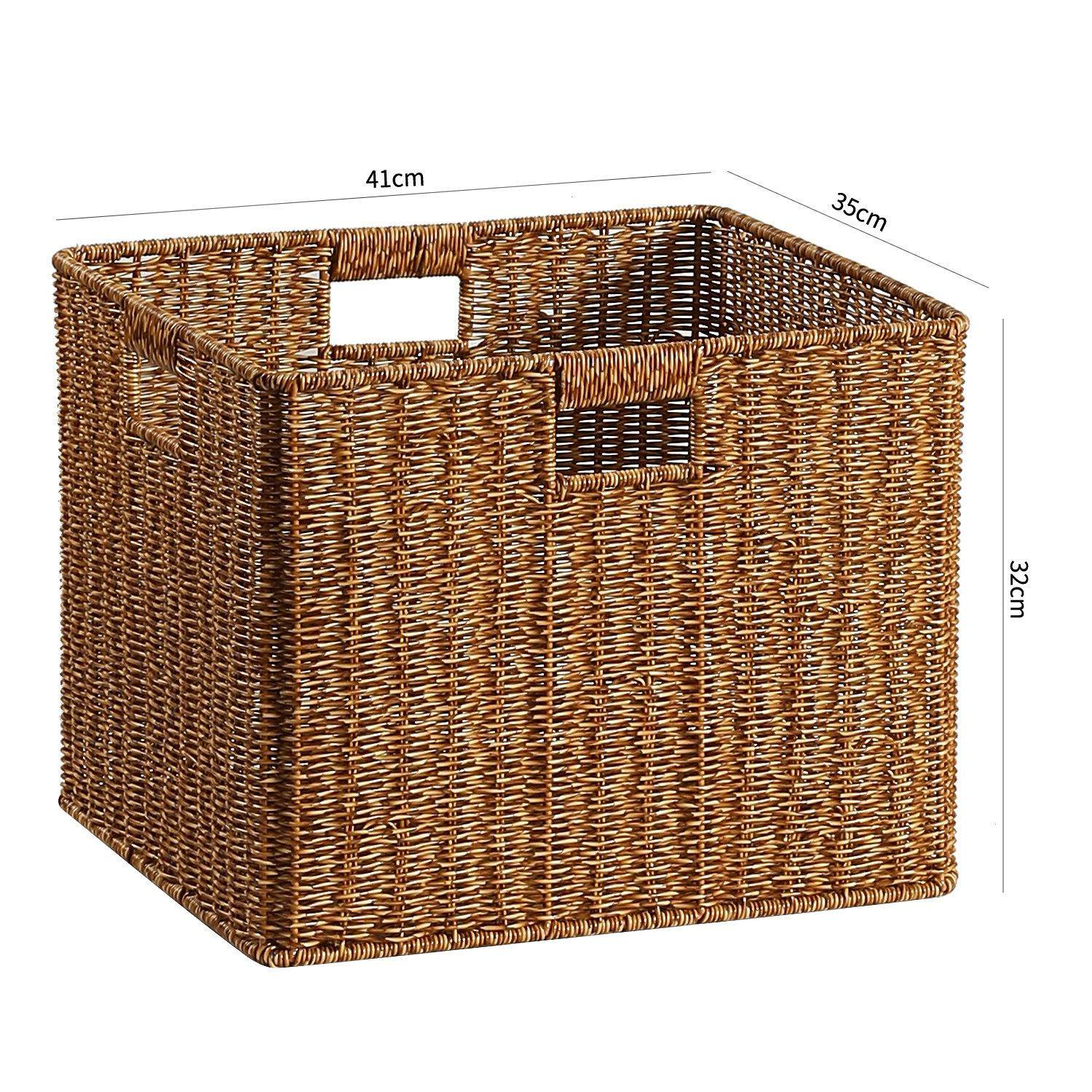 书房杂志书报收纳筐草编欧式储物杂志收纳架仿藤编零食杂物篮客厅