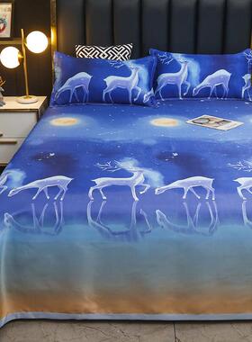 J6DA夏天冰丝床单双人1.8米凉爽丝滑裸睡可水洗机洗宿舍单人软凉