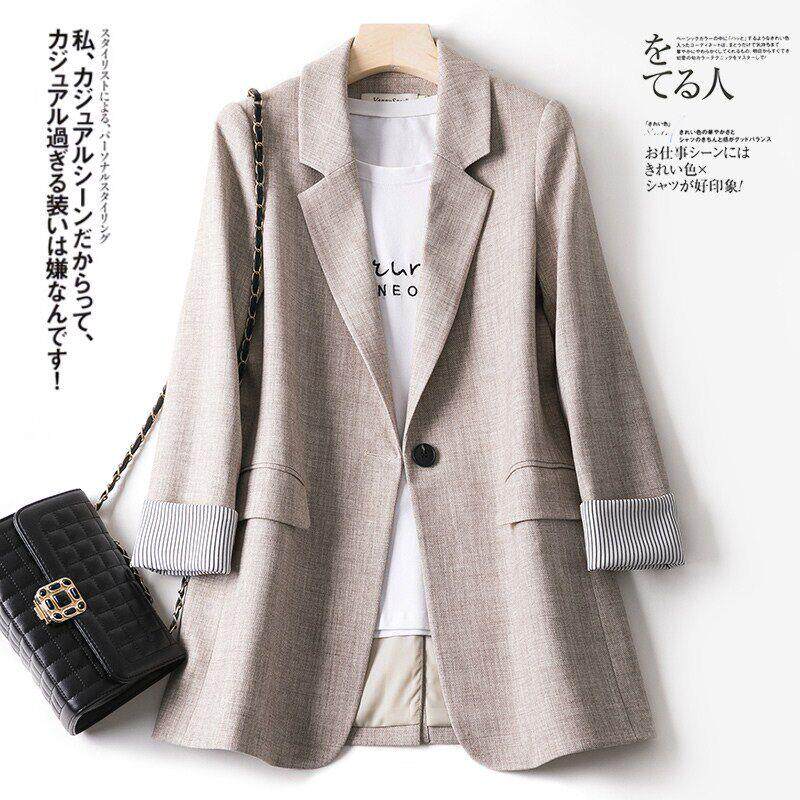 套装夹克女式春秋季2025新款韩式英式风格宽松修身休闲黑色小套装