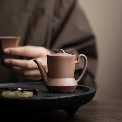 老岩泥粗陶美人壶创意复古小号茶壶可养壶家用功夫茶具手作单壶