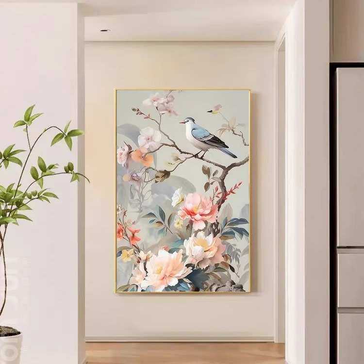 花鸟祥和图法式中古风客厅玄关装饰画复古沙发背景墙壁画餐厅挂画,家居饰品,现代装饰画,淘宝优惠券,粉丝福利购,淘宝优惠卷