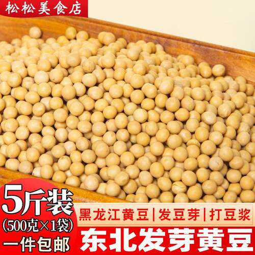 东北发芽黄豆5斤 东北农家自种黑龙江大豆发豆芽打豆浆纳豆专用