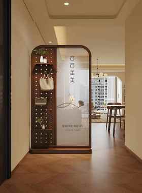 法式座DY355225现代多功能实木洞洞屏风板隔断家客厅餐厅用玄关遮