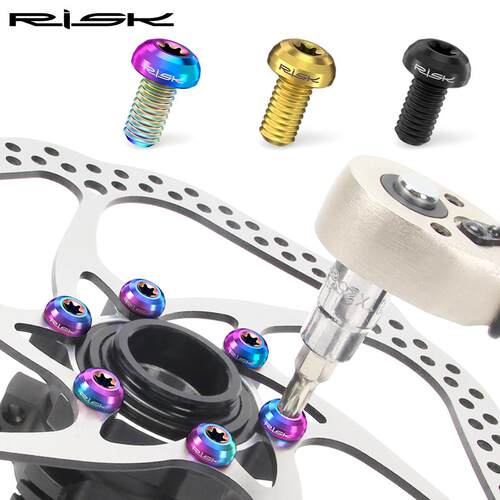 Risk M5x10钛合金登山自行车碟片螺丝T25梅花碟煞盘螺丝彩色