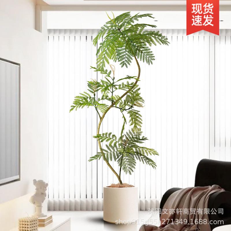 地仿真绿植室客内盆栽大型仿生植物蓝花楹假轻树奢厅装饰品4.25蓝