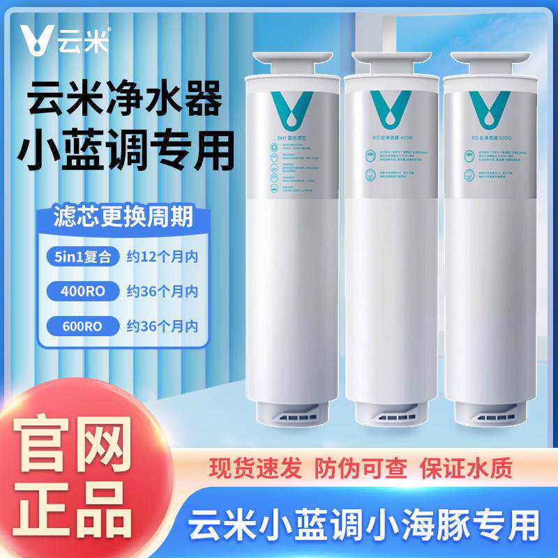 云米净水器滤芯400G600G小白龙小蓝调小海豚5in1覆合滤芯RO反渗透
