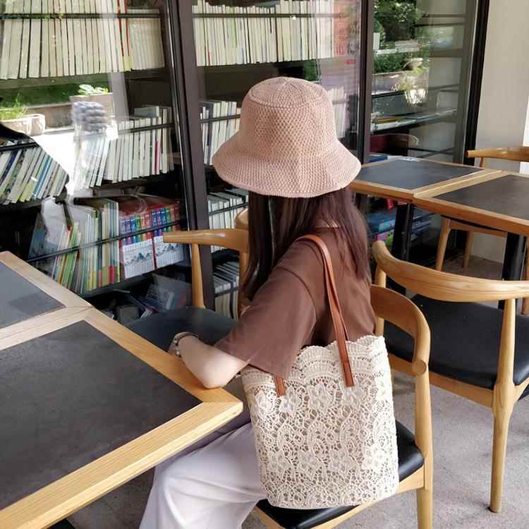 新款女包韩版森系蕾丝单肩包手提包女购物大容量水桶包女
