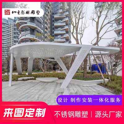 不锈钢廊架雕塑广园林异型发光凉亭园景区景观广场公观廊场2645景