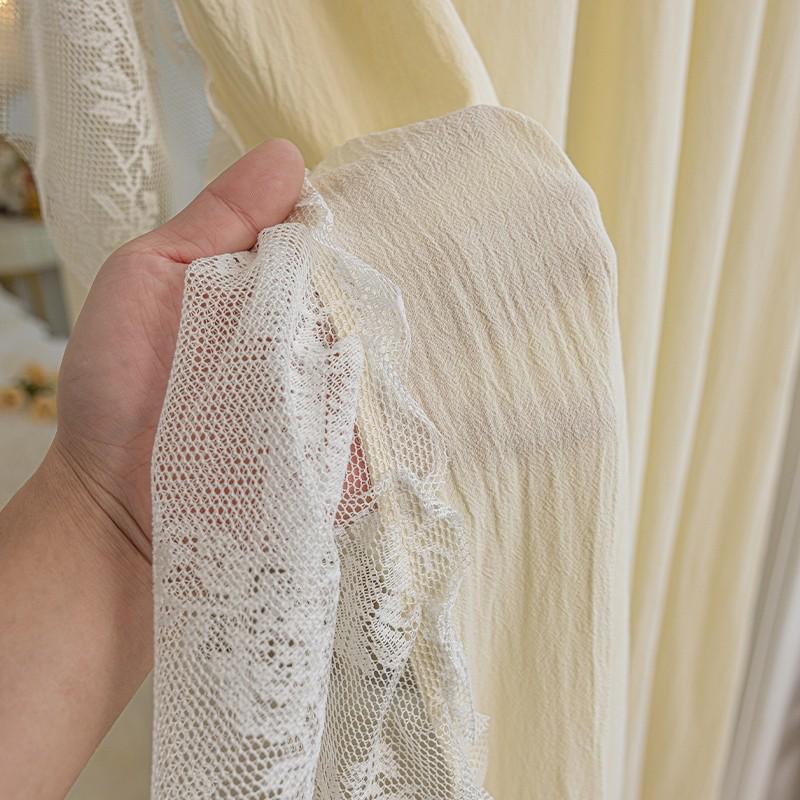 伸缩杆法式门帘窗帘免打孔安装蕾丝小窗户遮光简易柜子遮挡帘新品