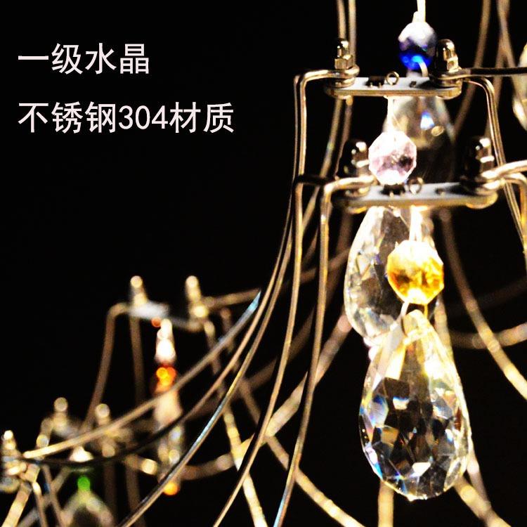 大利墅复式楼中空大厅别吊灯样计板房售意楼部K9水晶设感装360饰