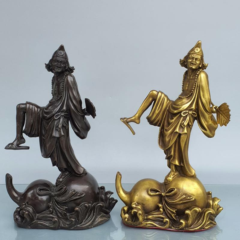 铜活佛济公神像降龙罗汉铜像救苦救难家用办公风水装饰品摆件