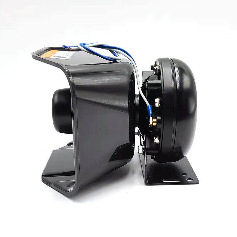 汽车警报器喇叭方口扁口八角超薄不锈钢黑锋车载开道喊话器配件