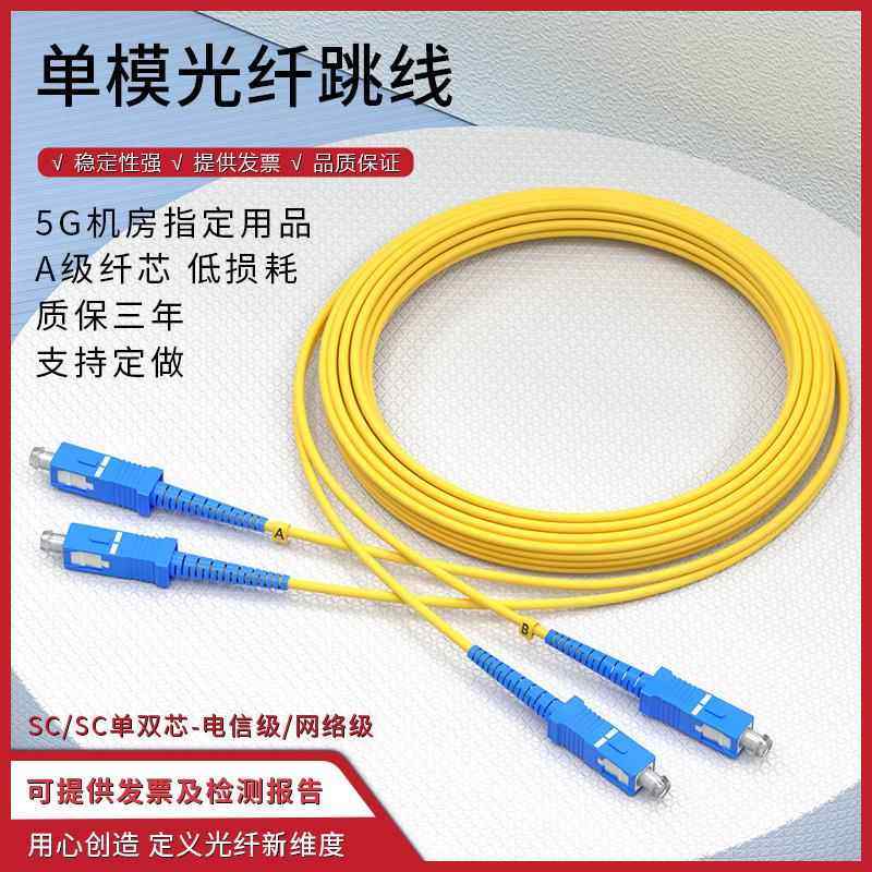 单模光纤跳线SC转SC单芯尾纤延长双芯跳纤方转圆光纤线网络电信级
