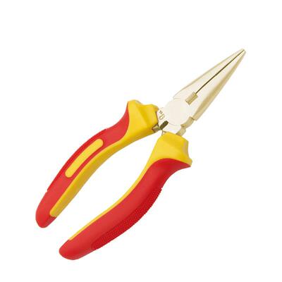 WEDO维度防爆绝缘注塑铝青铜尖嘴钳VDE认证绝缘无火花工具INA6202