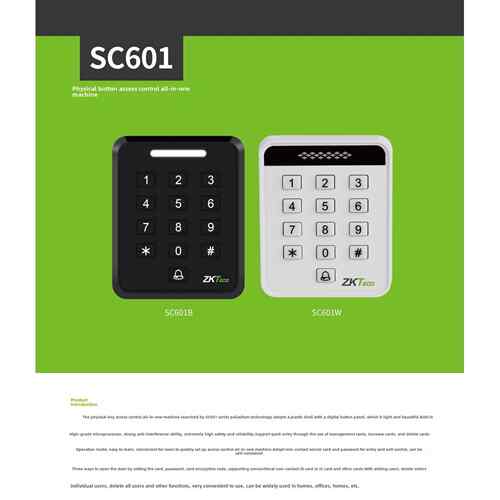 ZKTeco/SC601刷卡密码电子门禁系统一体机单双门电磁力锁门禁套装
