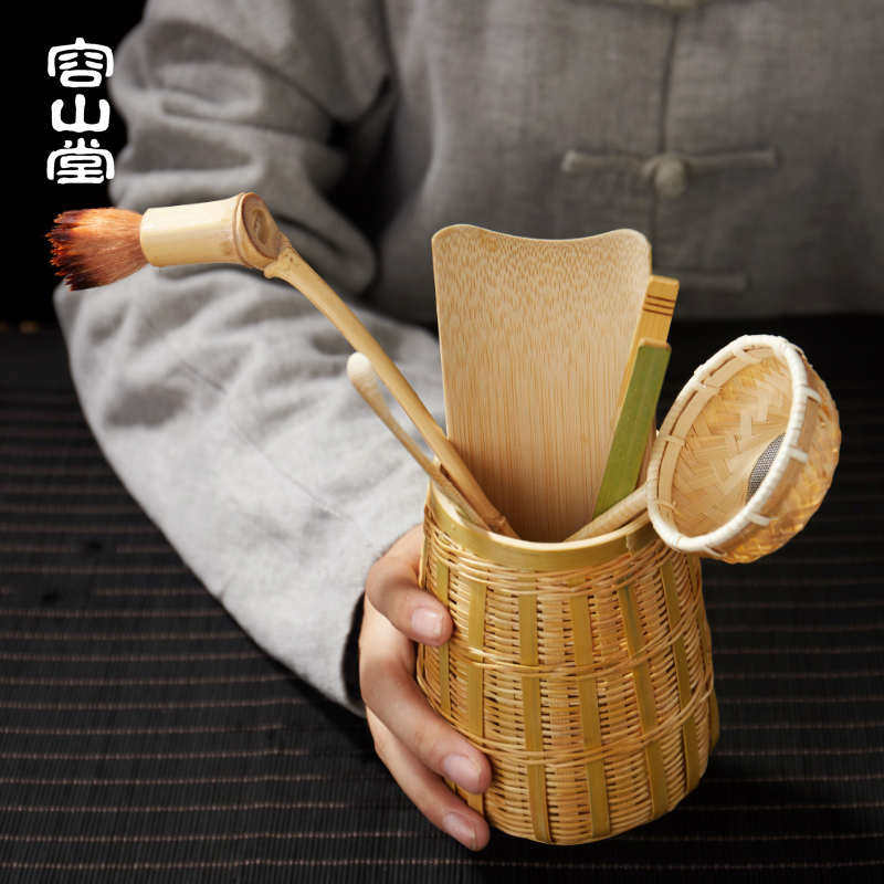 容山堂茗纬茶道六君子套装竹编茶刀茶针茶勺茶漏整套功夫茶具配件,餐饮具,茶具礼盒,淘宝优惠券,粉丝福利购,淘宝优惠卷