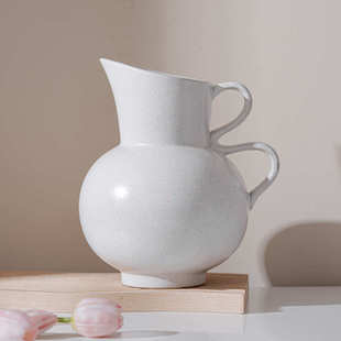 现代简约白色陶瓷花瓶摆件可水培花器客厅电视柜家居装 饰品艺术品