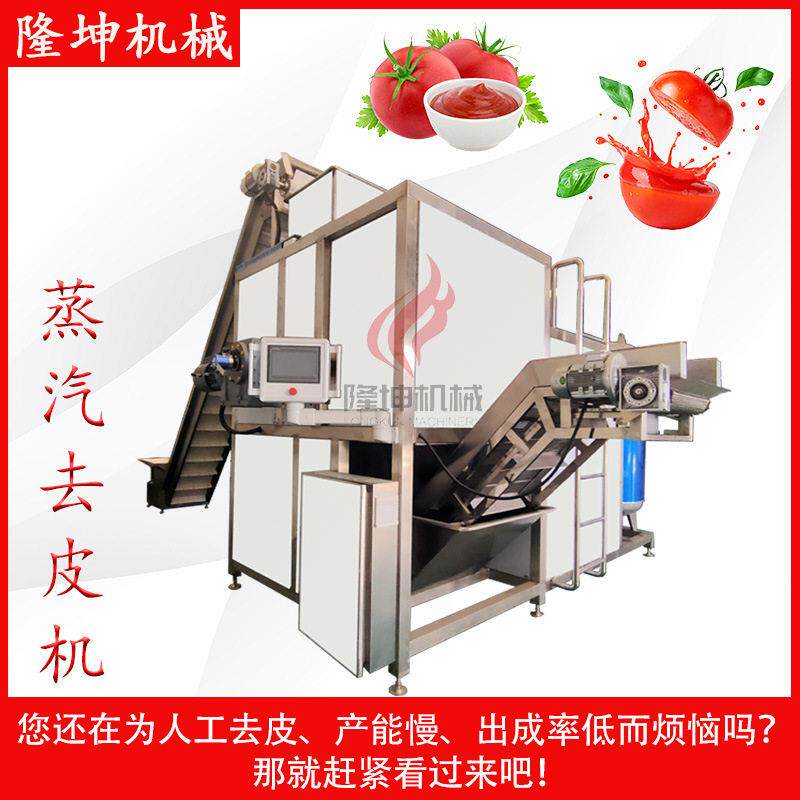 全自动洋柿子物理去皮机低损耗西红柿蒸汽去皮机番茄剥皮机价格