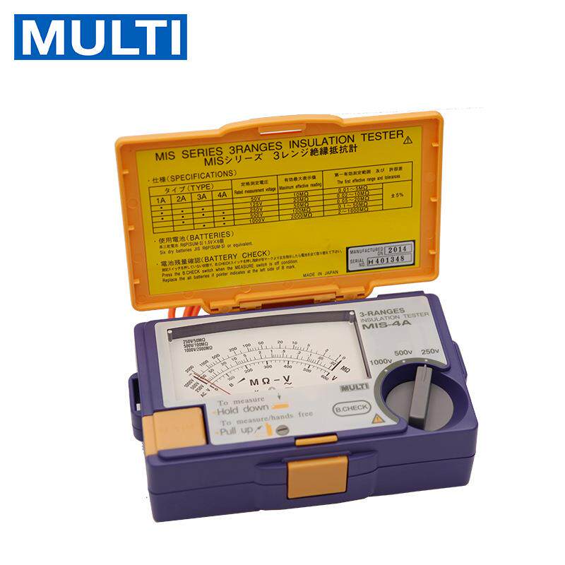 日本万用MULTI 绝缘电阻测试仪MIS-2A/3A/4A 指针式兆欧表欧姆表