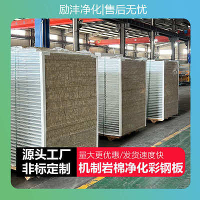净化板机制岩棉板夹芯彩钢板保温板无尘车间防火隔墙板隔热板