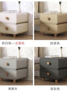 感实木网红级轻2022小型创意床头奢柜风油高替代现奶代简约床m-AD