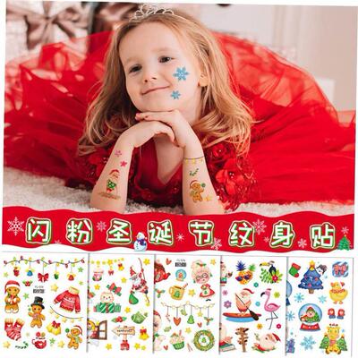 儿童圣诞节纹身贴脸贴Childrens Christmas Tattoo Face Stick