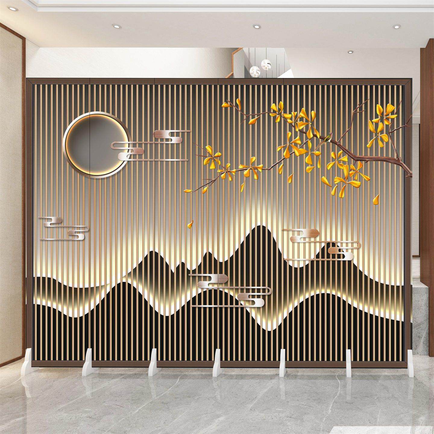 屏风隔断客厅简约现代办公室厕所防水遮挡墙折叠移动玄关布艺折屏