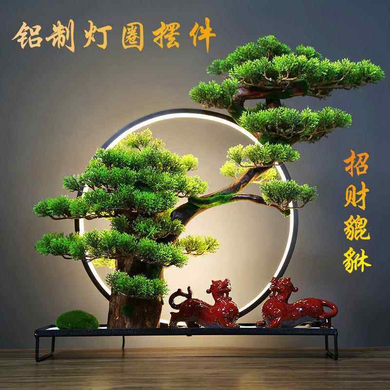 新中式仿真迎客松盆景绿植客厅桌面玄关家居室内松树软装饰品摆件,家居饰品,桌面摆件,淘宝优惠券,粉丝福利购,淘宝优惠卷