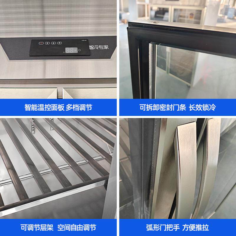 冷藏展示柜大双品门大三门串店串545烧烤菜便利璃玻门立式保鲜柜