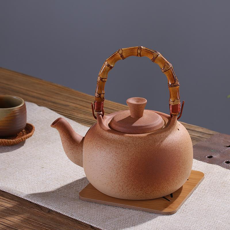 工陶土茶壶夫 提梁功竹茶壶601 中式复手古茶壶