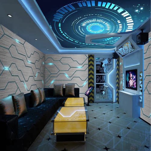 3d立体科技感科幻太空舱壁纸办公室墙布背景墙纸电竞酒店网吧壁画
