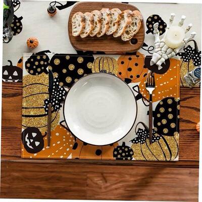 万圣节Halloween Linen meal mat Kitchen Decoration Table mat