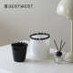 Best west 黑白花边直筒圆柱玻璃花瓶轻奢高级感香薰器皿花器摆件