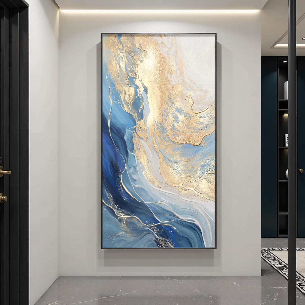 现代轻奢抽象装饰画玄关对门挂画