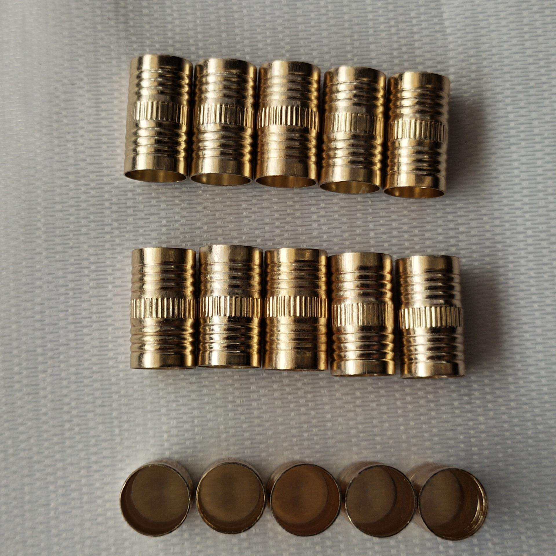 工厂直销浅金色直纹铝套铅笔铝箍眉笔铝帽加厚特殊规格铝套S纹银