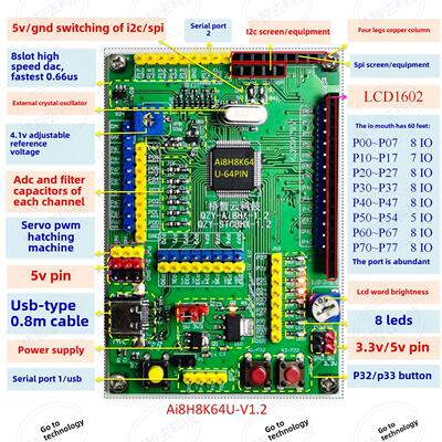 STC8H8K64U开发板/Ai8H8K64U开发板/电子设计竞赛开发板