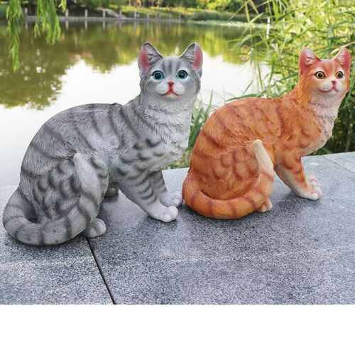 可爱仿真猫摆件花园庭院房间树脂动物雕塑模型工艺品装饰女生儿童