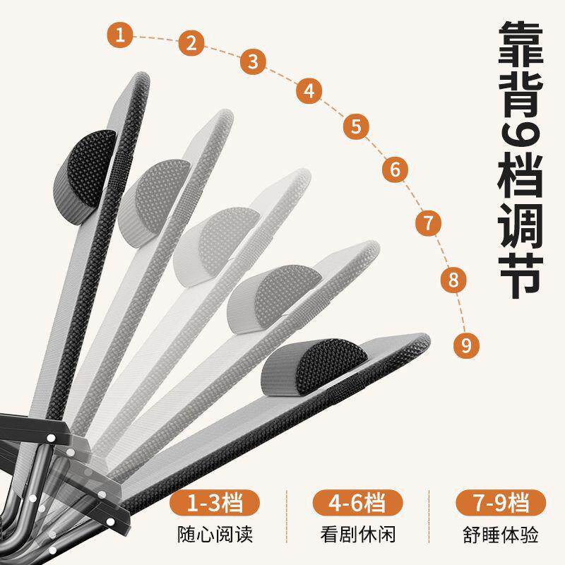 折叠躺椅午休午睡人台家用EXK休闲脑椅宿电舍单人电竞椅阳靠背懒