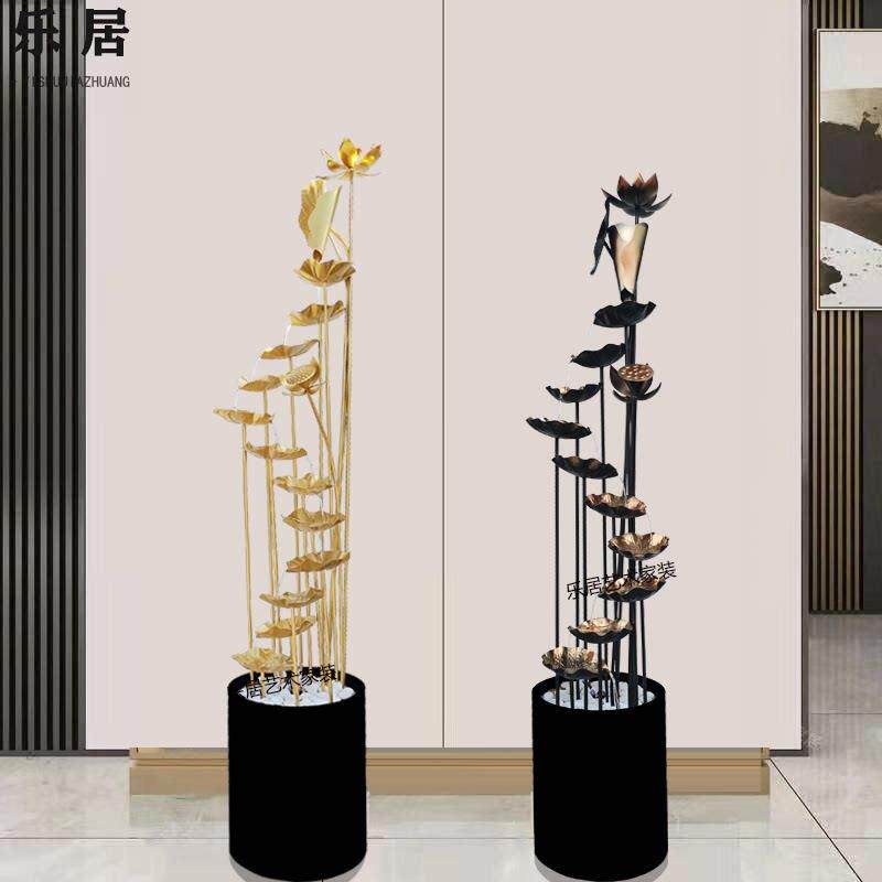 电视柜旁流水喷泉景观室内高档轻奢落地客厅办公室装饰品招财摆件