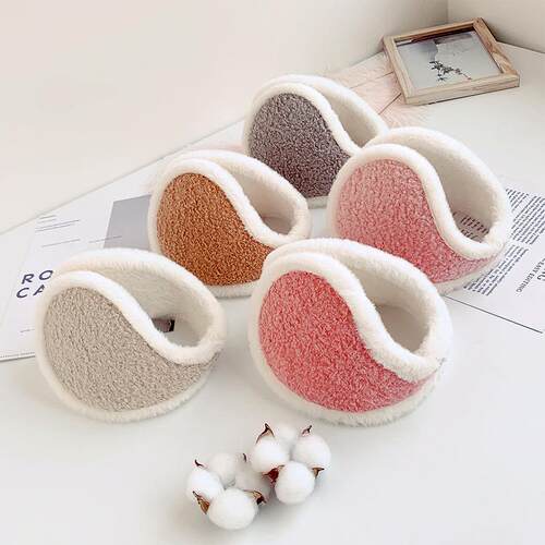 Thickened fluffy earmuffs for winter, designed to keep stude