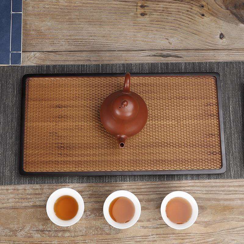 竹制木托盘实木盘正方形竹盘长方形盘圆盘茶盘茶道零配小吃茶托盘