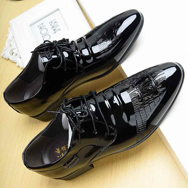 高档2款025休新男士尖头潮皮鞋英伦风商务闲正装青年韩版流发型师