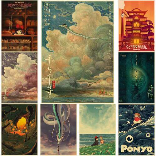 Anime Retro Poster Kraft Paper Home Wall Art Bar Decoration
