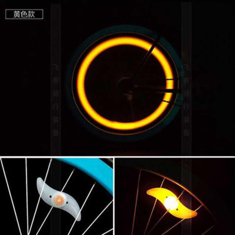 自行车夜骑灯七彩闪光柳叶风火轮儿童单车轮胎灯装饰山地车配件