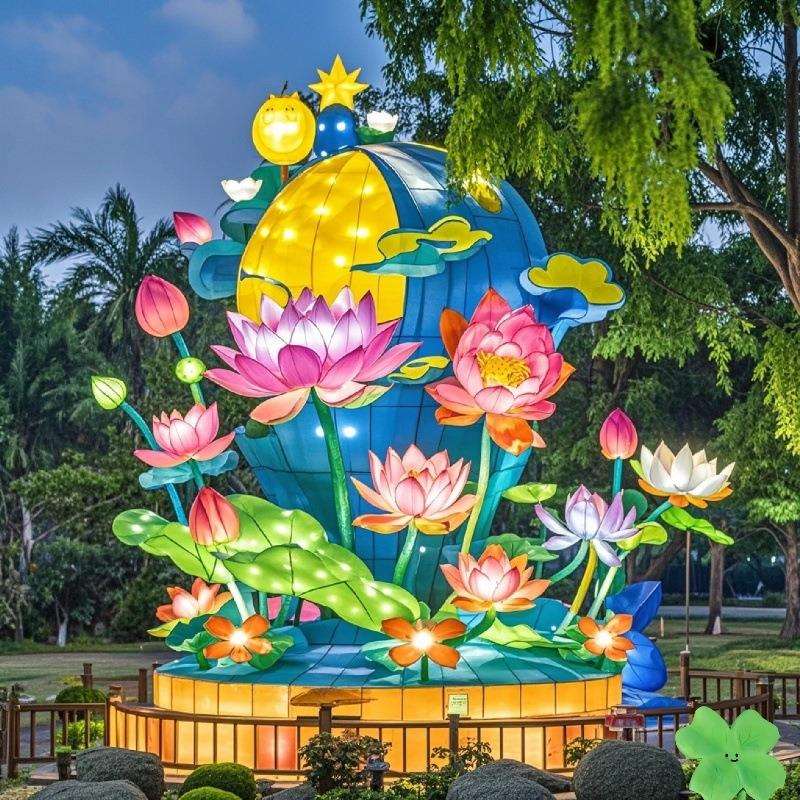 公园广场传统花灯制作元宵节公园节日灯会布置节日亮化景观灯饰